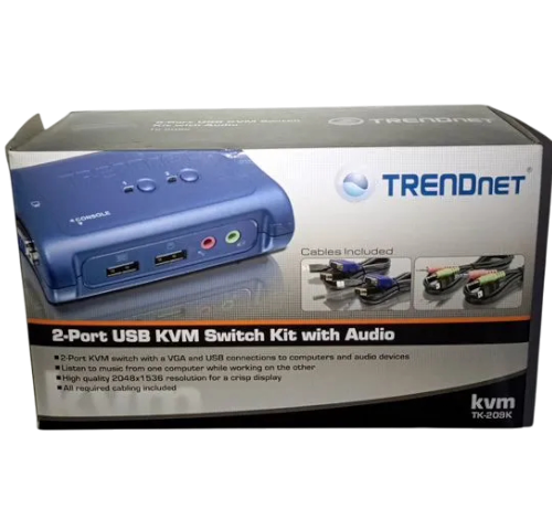 2-портовый KVM USB-переключатель клавиатура видео мышь