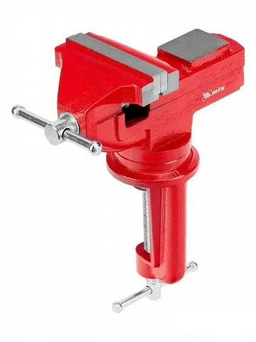 Слесарные тиски с поворотным механизмом и наковальней